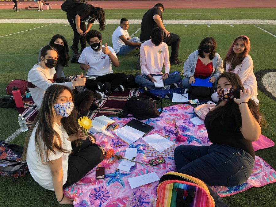 CHS Seniors take a moment to write letters to their future selves for the time capsule that will be reopened at the Senior Sunset event before Graduation.