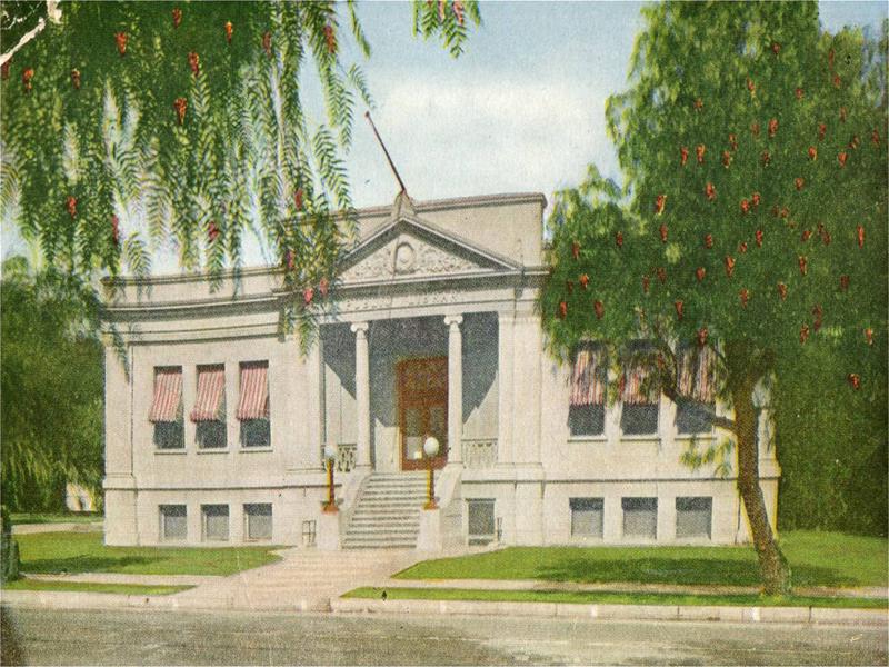 Pepper trees, like the ones seen in this image of the Carnegie Library on La Cadena Dr. (now the Colton Museum), were a feature of Colton's landscaping.