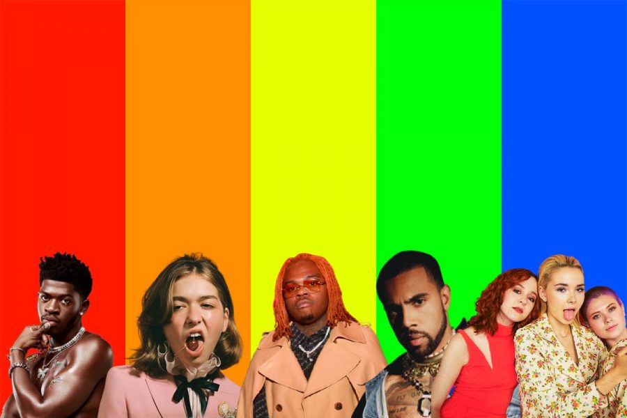 This eclectic group of artists (from left: Lil Nas X, Snail Mail, Gunna, Vic Mensa, The Regrettes) is the focus of our LGBTQ-themes vibe this week.