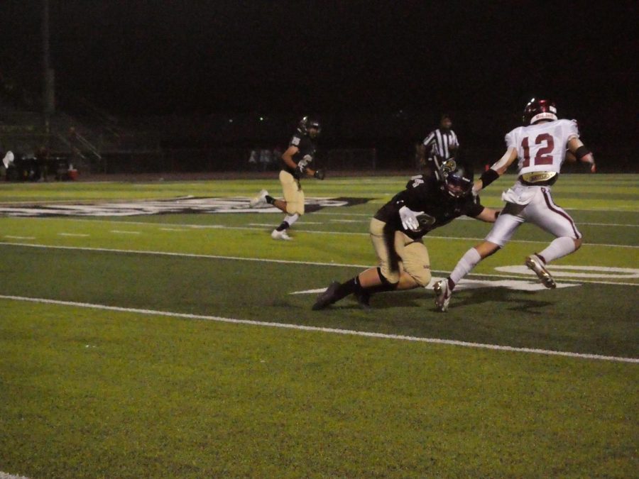 Wide receiver Steven Medina breaks ankles with this juking 15-yard reception in the second quarter.