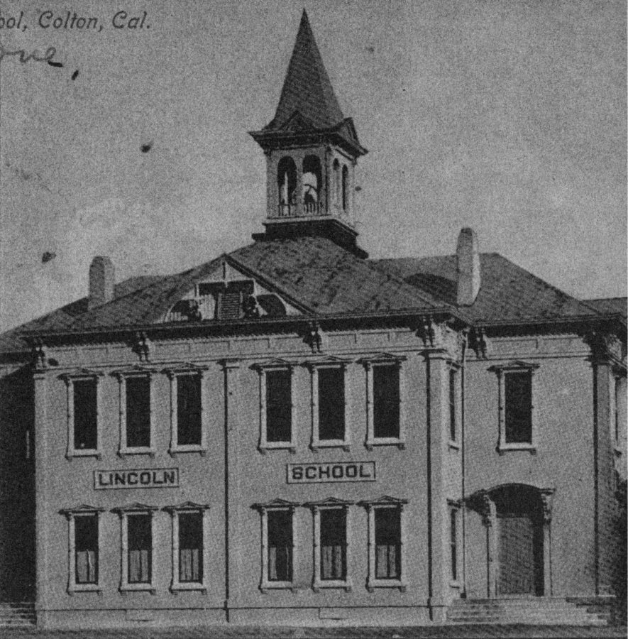 Lincoln School, the first site for Colton High School, 1895.
