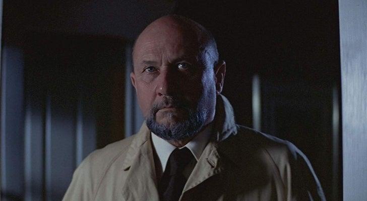 Dr.+Loomis+%28Donald+Pleasence%29+is+the+doctor+on+the+trail+of+psychopathic+killer+Michael+Myers+in+John+Carpenters+Halloween.