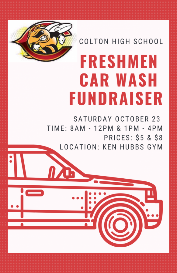 The Freshmen Class of 2025 are hosting a car wash fundraiser on Saturday, Oct. 23 from 8-12 and 1-4.