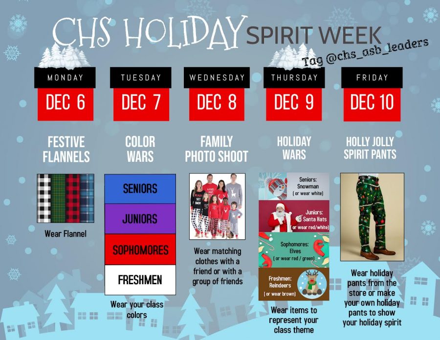ASB invites all CHS students to participate in next week’s themaed Holiday Spirit Week.