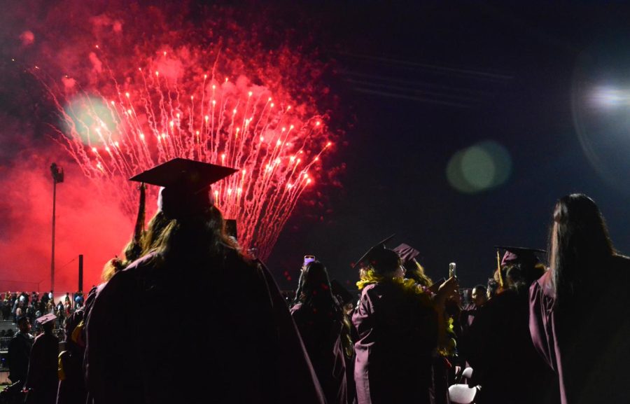 Colton High celebrated its 125th graduating class with a triumphant fireworks display.