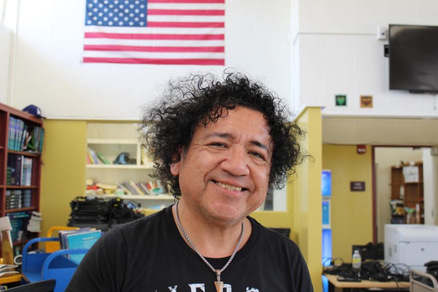 Jose Calderon has worked as a library assistant at CHS for the last 25 years. He has been rocking so much longer.
