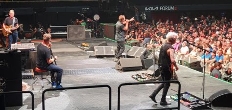 Pearl Jam celebrates the anniversaries of two of their albums this week, Ten and No Code, both released on Aug. 27 in different years. This photo is from their show on May 7, 2022 at the Kia Forum in Inglewood, CA.