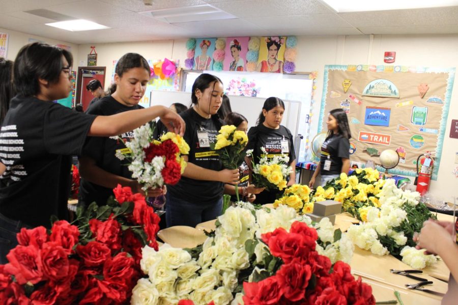 Students worked on learning how to make flower arrangements for parties, banquets, and proms.