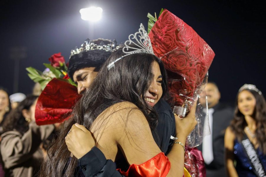 Samay+Ramachhita+and+Stephanie+Alvarez+bask+in+their+moment+of+glory+after+being+crowned+Homecoming+King+and+Queen+for+2022.