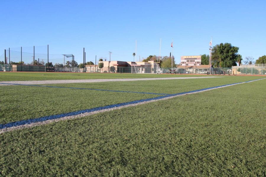 The+turf+at+Memorial+Stadium+was+laid+in+Sept.+2014.