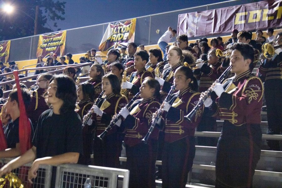 The Colton High Marching Band were out in full force on Thursday night.