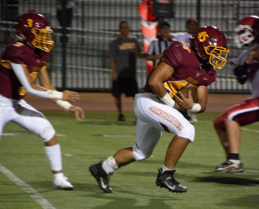 Nathaniel Martinez drives down the middle. He finished with 48 yards rushing and a touchdown.