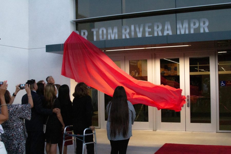 And now we have The Rivera. The CHS multi-purpose room, which opened in Feb. 2022, was officially named after Dr. Tom Rivera in a dedication ceremony on Oct. 18.