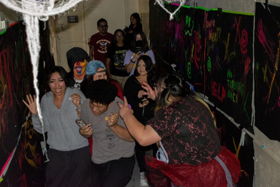Students in Mr. Lopezs 4th period Art class were treated to a good scare in the Haunted Maze.