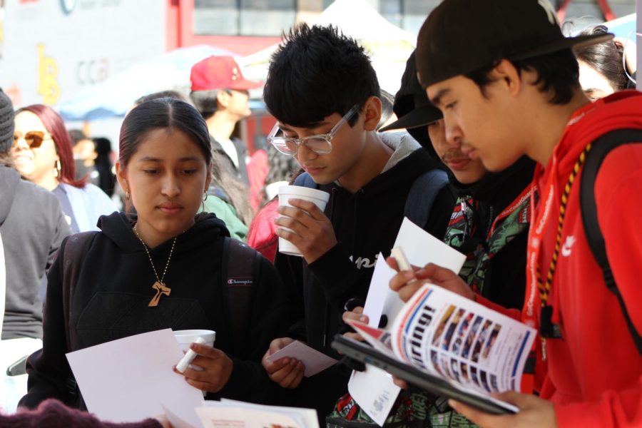 Colton students check out postsecondary materials at the annual College Fair, held on Nov. 4.