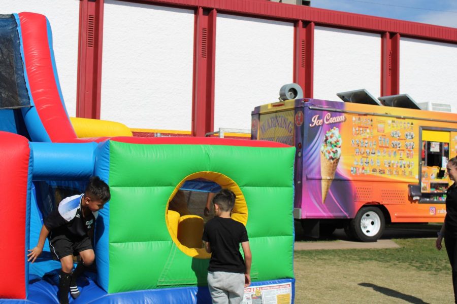 As if there wasnt already enough to do at the event, bounce houses were brought in to keep children entertained.
