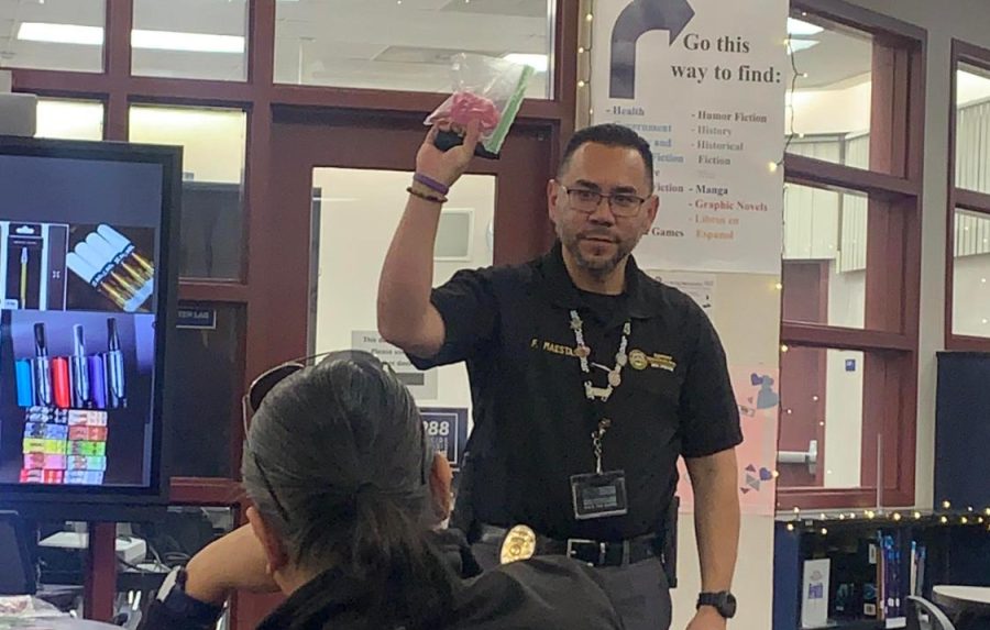 CJUSD Security Supervisor Frankie Maestras shares tips with parents about the impact of 