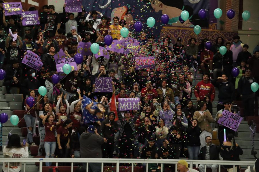 CHS+seniors+erupt+with+their+class+chant+at+the+end+of+the+first+pep+rally+on+Feb.+17.
