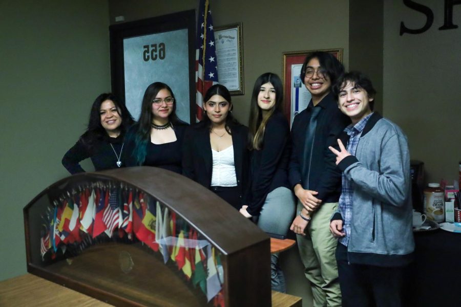 Ms. Lucy Leyva and her students enjoyed their moment in the spotlight at the 2023 Lions Club Speech Competition, held at the Colton Chamber of Commerce. (From left: Lucy Leyva, Karen Millan, Estefani Perez, Faith Diaz, Andrew Diaz, Aiden Smith)