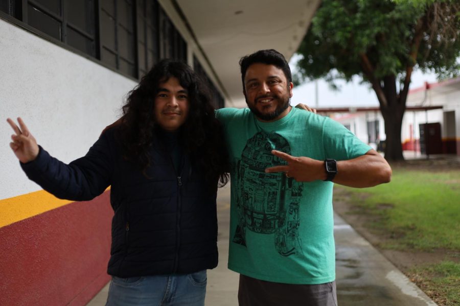 Pepper Bough staff writer Angel Arjona-Meza and maths teacher Mr. Jose Martinez.