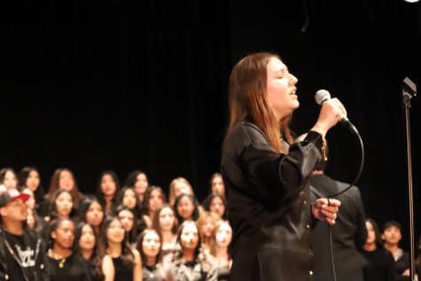 Vivian Guevara commanded the spotlight for her final concert as a Yellowjacket, singing three songs, including this piece, A Lots Gonna Change by indie recording artist Weyes Blood.