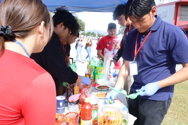 The Dreamer Allies Club sells chilindrinas preparadas and rusas at lunch for the Hispanic Heritage Month celebration. 