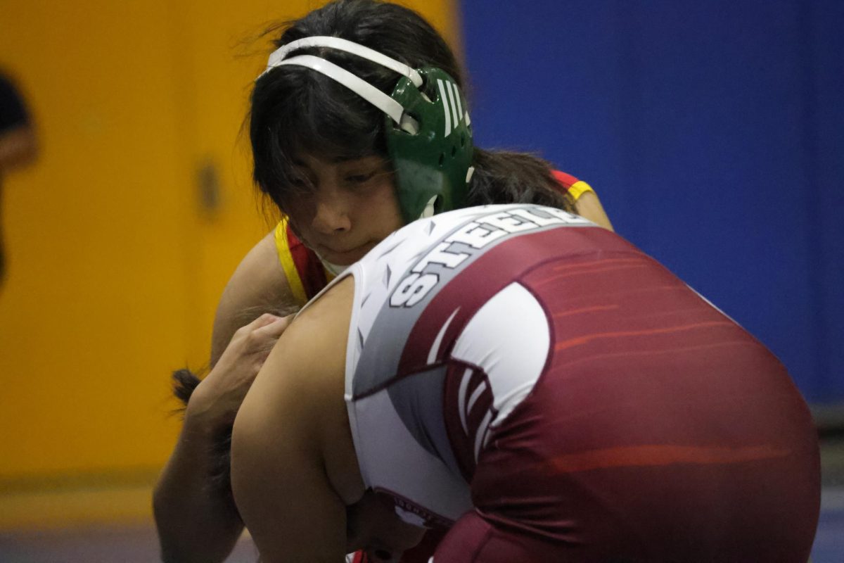 Marlen Martinez takes on her opponent from Fontana during round 1 of the league finals.