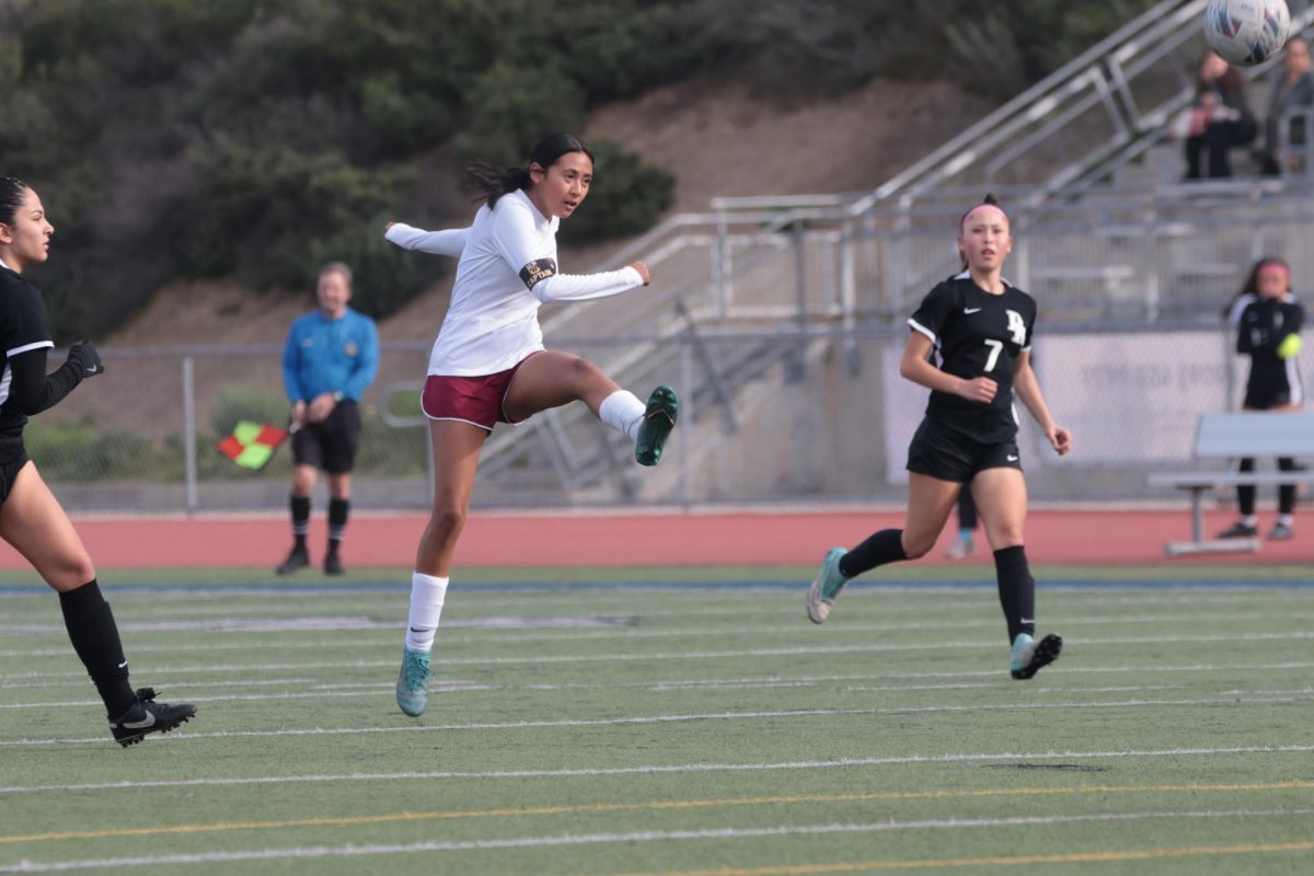Melanie Bravo crushes the ball with this early shot on goal against Diamond Ranch.