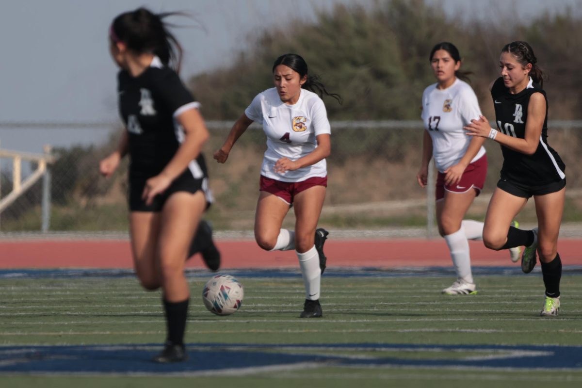 Bianca Soto charges up field, the Panther defense struggling to keep up with the freshman phenom.