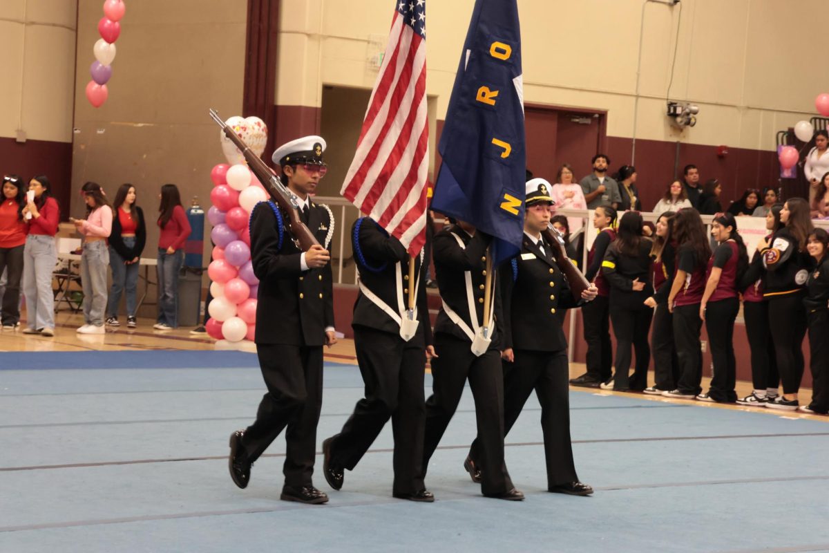 NJROTC presented colors at the rally.
