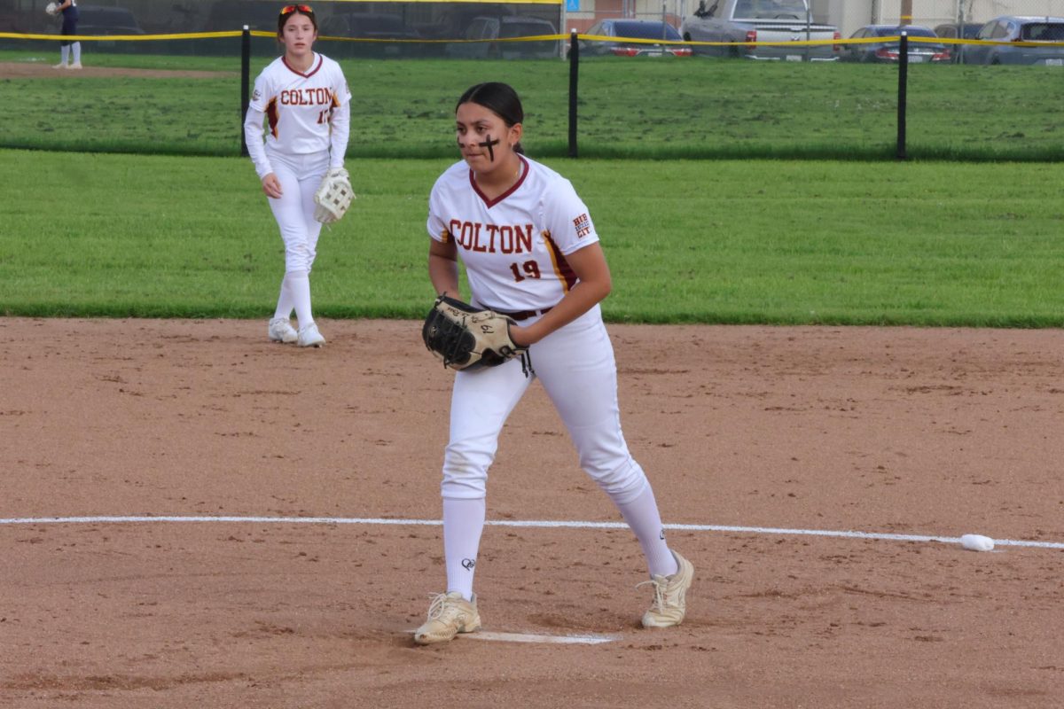 Jasmine De La Rosa was an intimidating presence against Bloomington in Coltons 13-3 defeat over the Bruins. She pitched a complete game with 4 strikeouts.