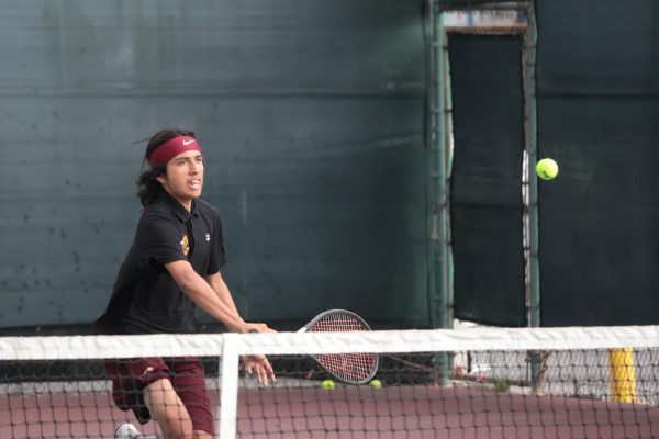 Daniel Garcia showed off his toughness against Nogales top-ranked player, winning 3 of Coltons 4 sets in their 14-4 loss to the Nobles.