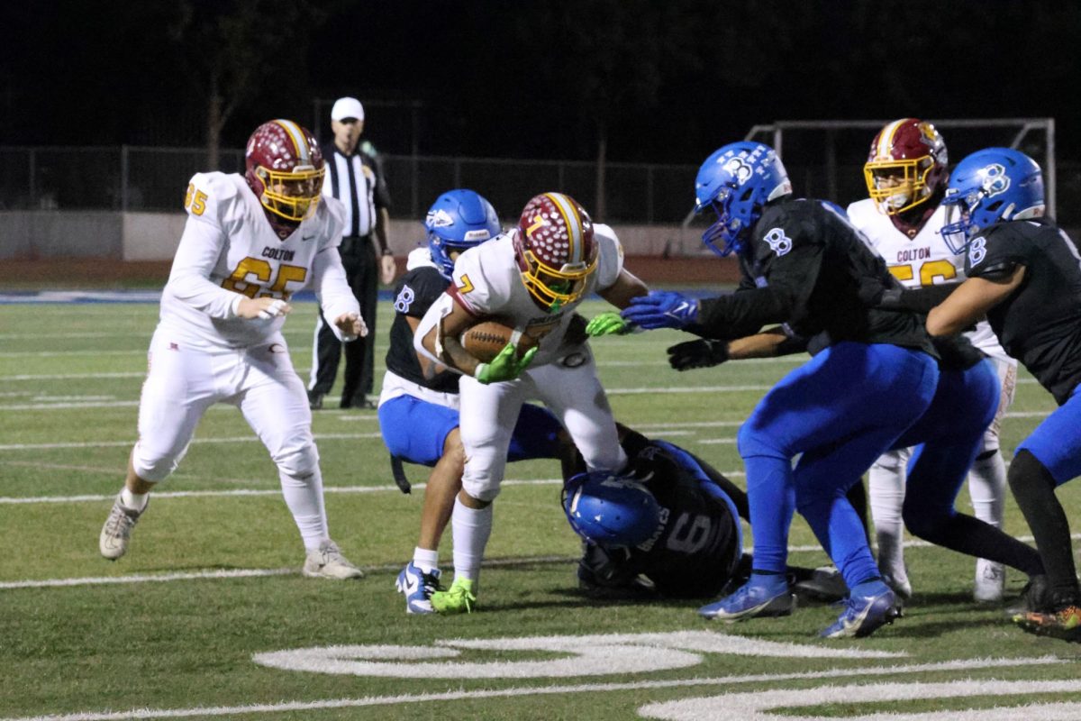 The Yellowjackets found themselves surrounded all game by the fast defensive front of Baldwin Park.