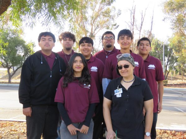 Welding ambassadors: Diego Lopez, Colton Kagarise, Yara Vera, Daniel Aguirre, Jorge Esparza, Abel Perez and Joel Benitez pose for a photo together