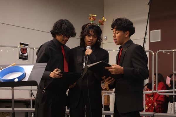 Trio (From Left to Right: Cyril Alberto, Ferdy Montiel, and Felipe Mena) sing "Have Yourself a Merry Christmas" together