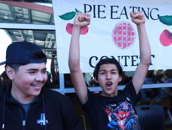 National Pie brought out the competitors for a lunchtime pie-eating contest.