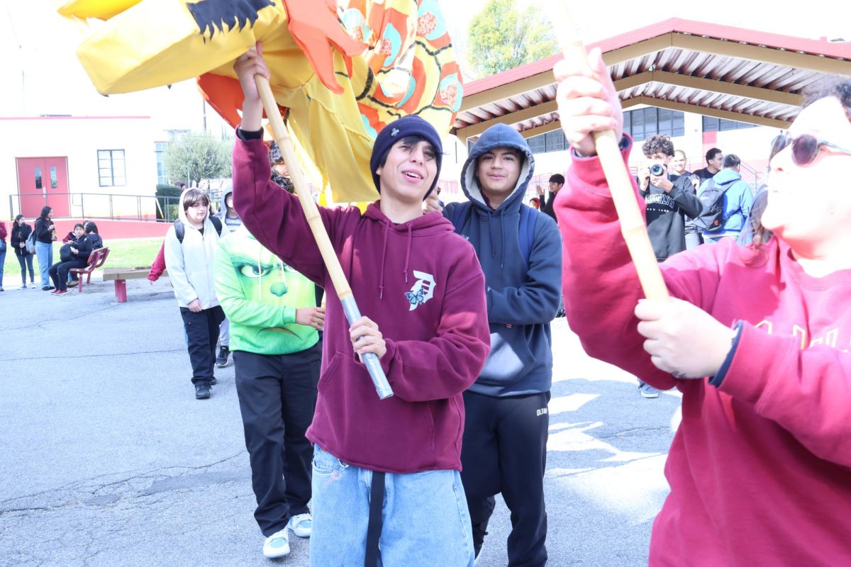 The Dragon Dancers from CHS' Mandarin classes parade around campus to honor the 2025 Lunar New Year.