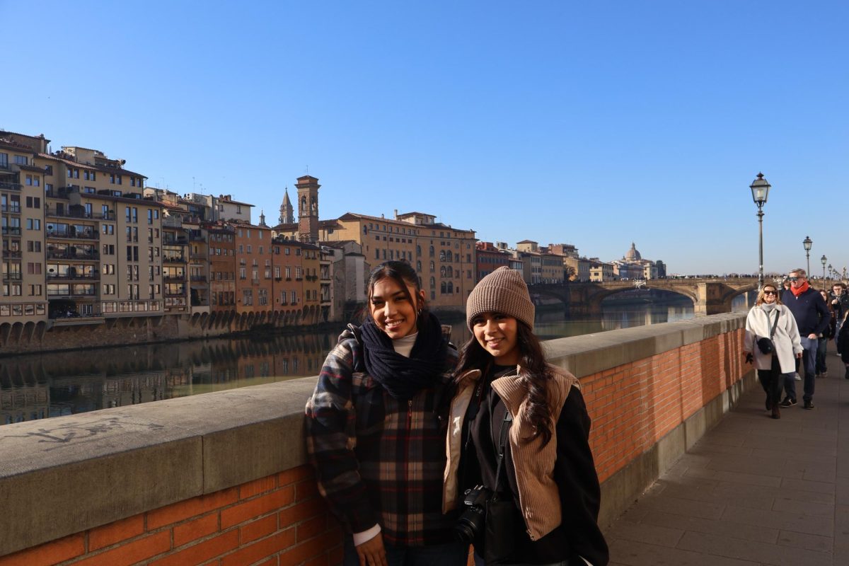 The two girls pose as they get to tour Rome during their trip