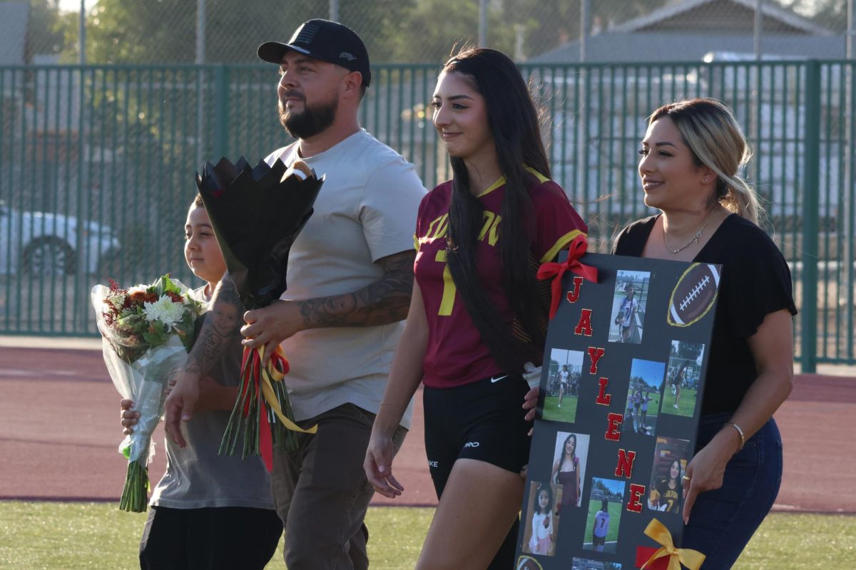 Jaylene Marquez celebrates Senior Night with her family.