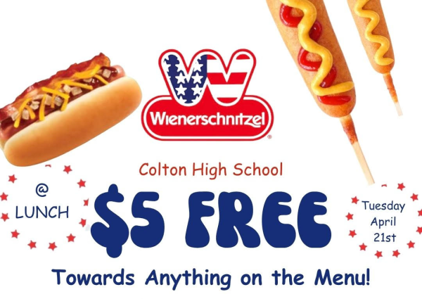 This Tuesday, CHS staff and students will receive a coupon for $5 at Wienerschnitzel